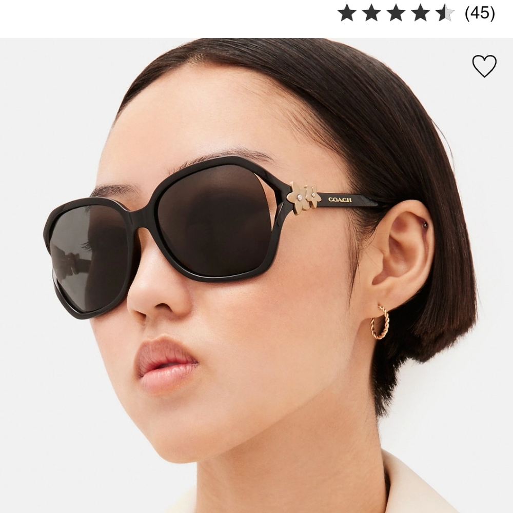 New! Coach Flower 🌼 Sunglasses in Black - Picture 3 of 3